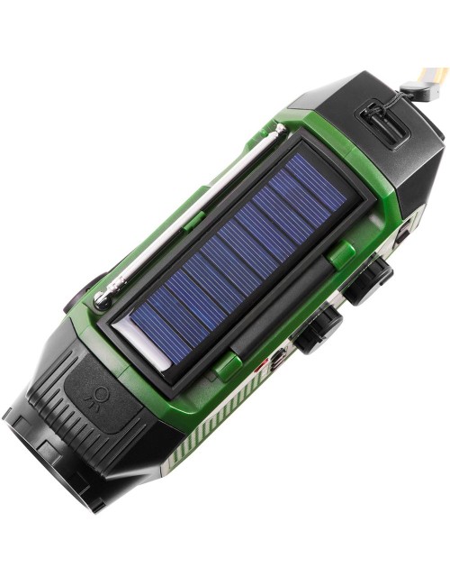 Radio emergencia multifunción solar/dinamo/usb 4000 mah cr1919, verde, 181 x 72 x 82 mm