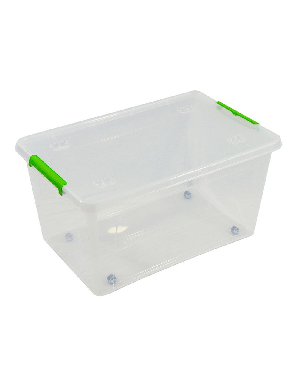 Caja transparente multiusos con ruedas 44 l, 58,5 x 39 x 30 cm