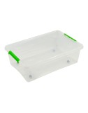 Caja transparente multiusos con ruedas 29 l, 58,5 x 39 x 17 cm