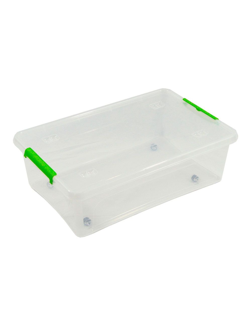 Caja transparente multiusos con ruedas 29 l, 58,5 x 39 x 17 cm