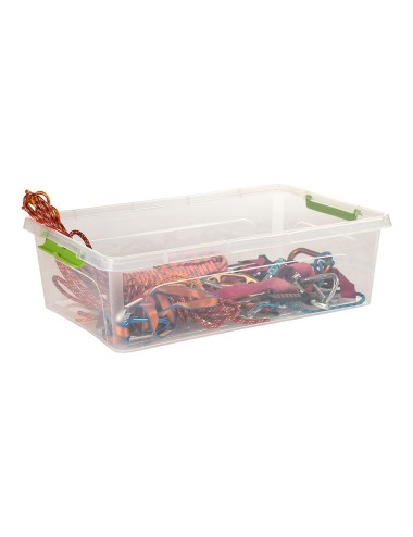 Caja transparente multiusos con ruedas 29 l, 58,5 x 39 x 17 cm