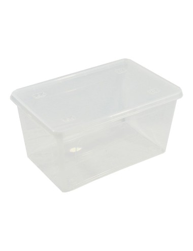 Caja transparente multiusos con tapa 44 l, 58,5 x 39 x 30 cm