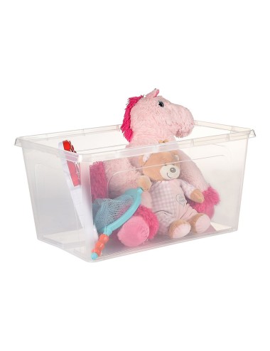 Caja transparente multiusos con tapa 44 l, 58,5 x 39 x 30 cm