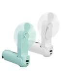 Ventilador de mano plegable, linterna,powerbank, soporte smartphone, colores surtidos, 3,7 x 11,9 cm
