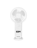 Ventilador de mano con base extraible y soporte para smartphone, 9 x 3 x 18 cm