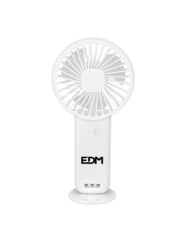 Ventilador de mano con base extraible y soporte para smartphone, 9 x 3 x 18 cm