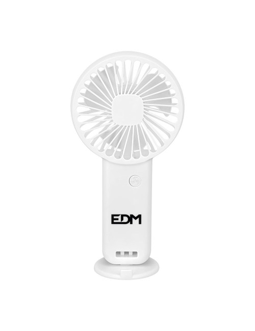 Ventilador de mano con base extraible y soporte para smartphone, 9 x 3 x 18 cm
