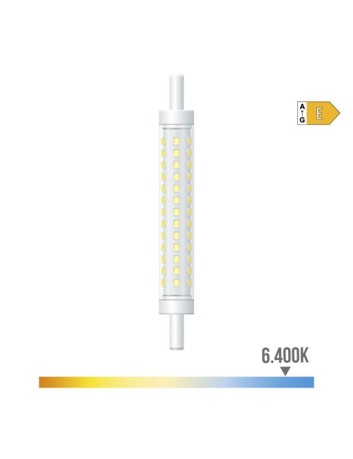 Bombilla lineal led 118 mm r7s, 8 w, 900 lm, 6400 k, luz fría, regulable, ø15 x 118 mm