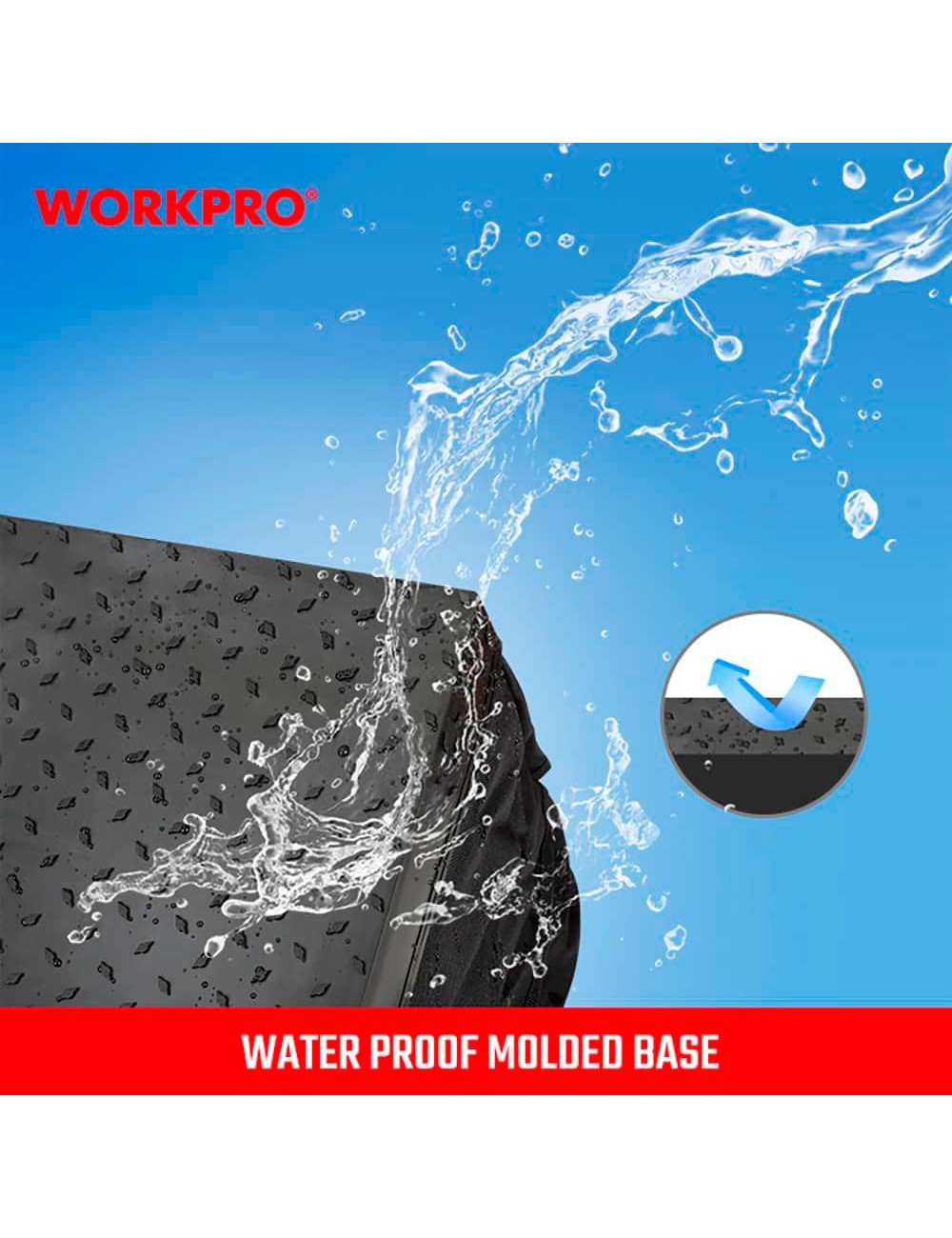 Bolsa de herramientas con cremallera y base impermeable, 42 x 24 x 25 cm