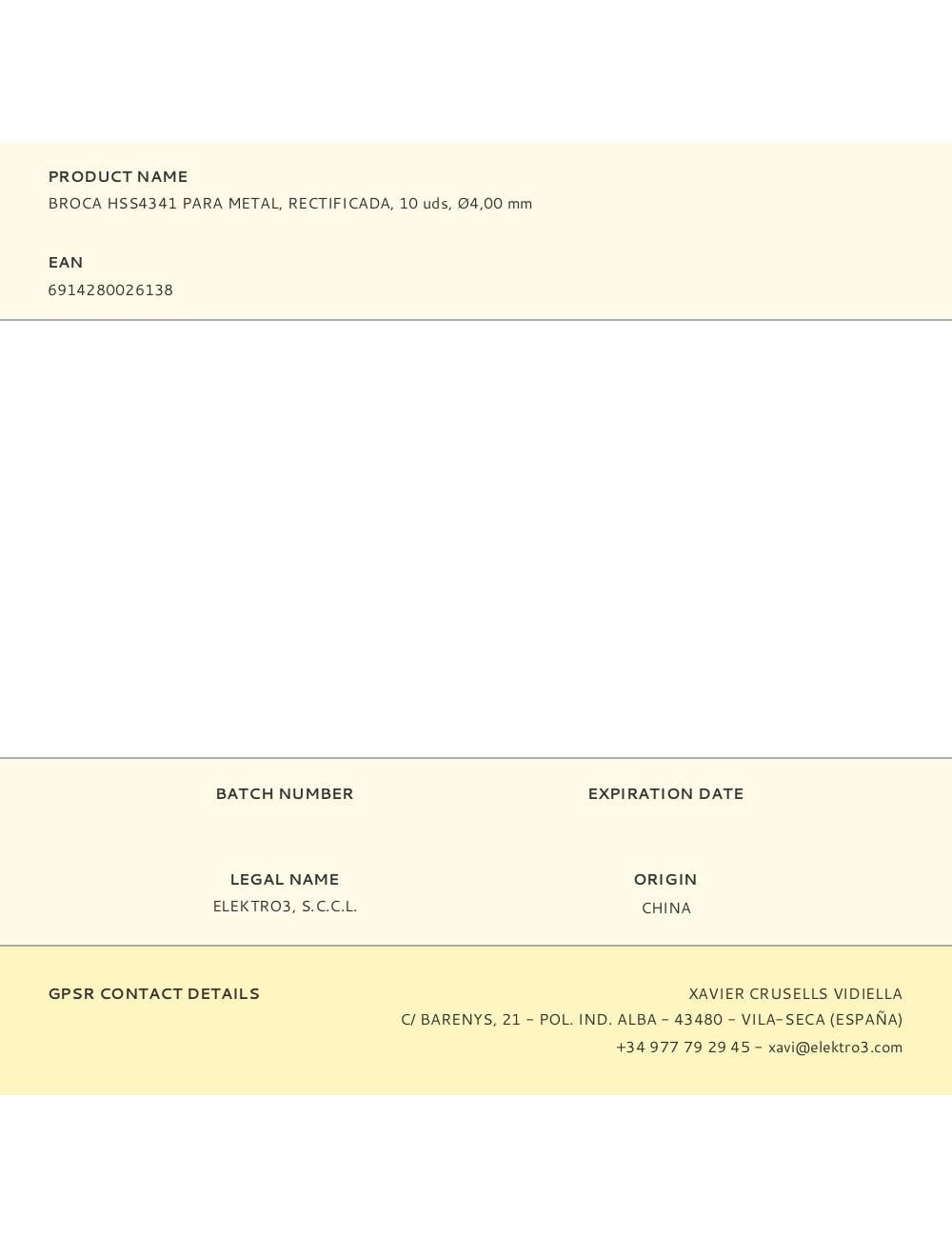Broca para metal hss4341, rectificada, ø4,00 x 75,00 mm, 10 uds