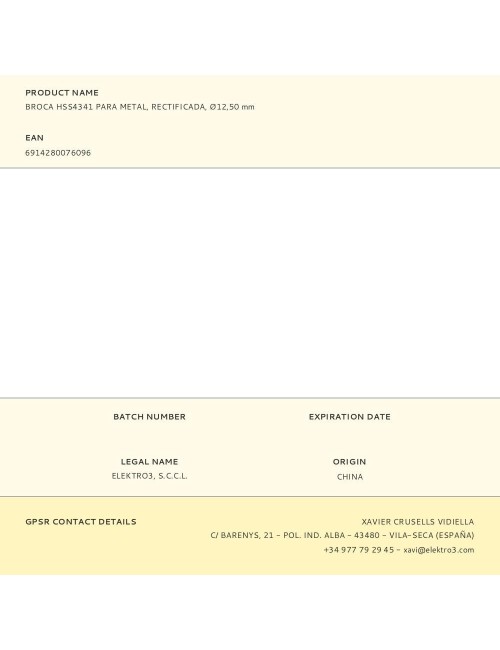 Broca para metal hss4341, rectificada, ø12,50 x 151,00 mm