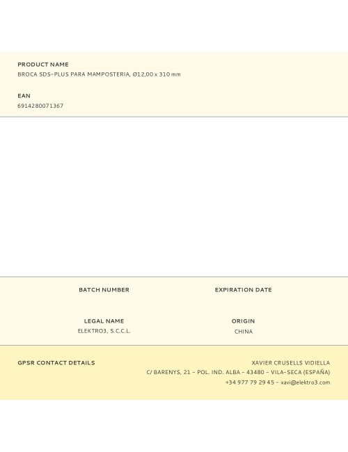 Broca sds-plus para mampostería, ø12,00 x 310 mm