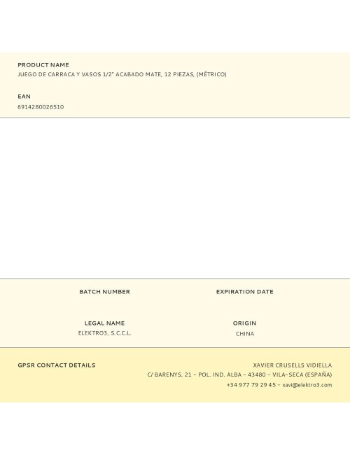 Llave de carraca y vasos ½ pulg, acabado mate, juego de 12 piezas, métrico