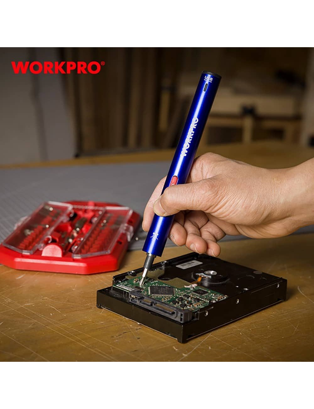 Kit destornillador de precisión recargable 3,6 v usb, 26 accesorios