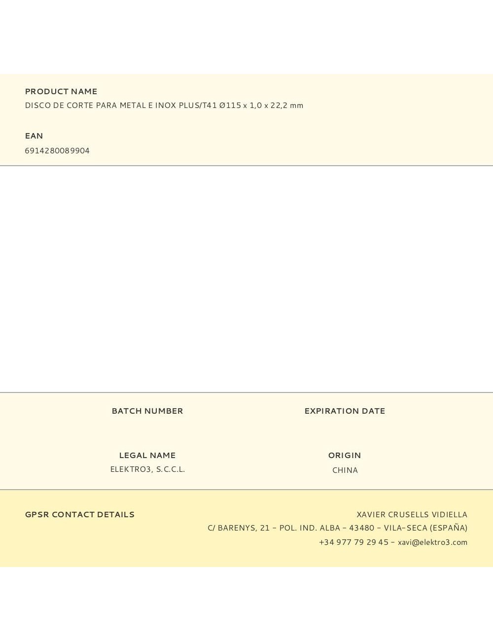 Disco de corte metal e inox t41, profi plus, ø115 x 1,2 x 22,2 mm