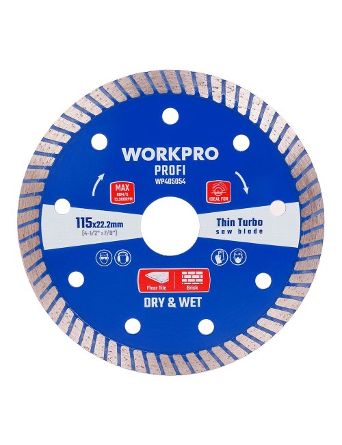 Disco diamantado continuo thin turbo profi ø115 x 10 x 22,2 mm