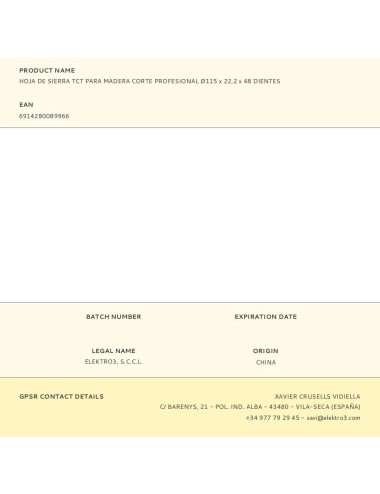 Disco de sierra circular tct para madera, profi, ø115 x 22,2 mm x 48 dientes