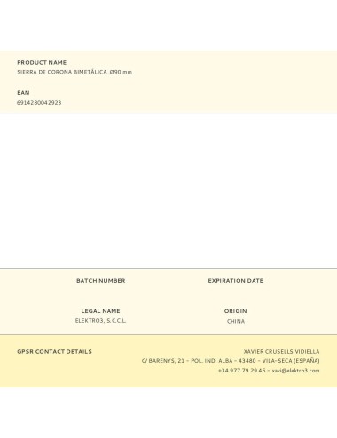 Sierra de corona bimetálica, ø90 mm