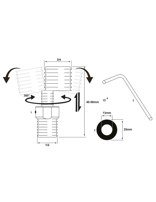 Kit excéntricas extensibles rotatorias 360°