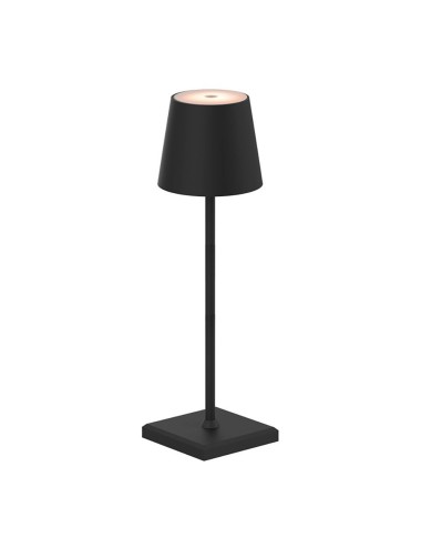 Lámpara de mesa led, tono regulable, 260 lm 3,3 w, recargable usb, negra