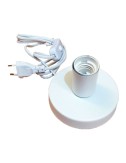 Base de mesa e27, con cable e interruptor, blanca, ø120 x 85mm