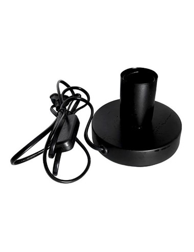 Base de mesa e27, con cable e interruptor, negra, ø120 x 85mm