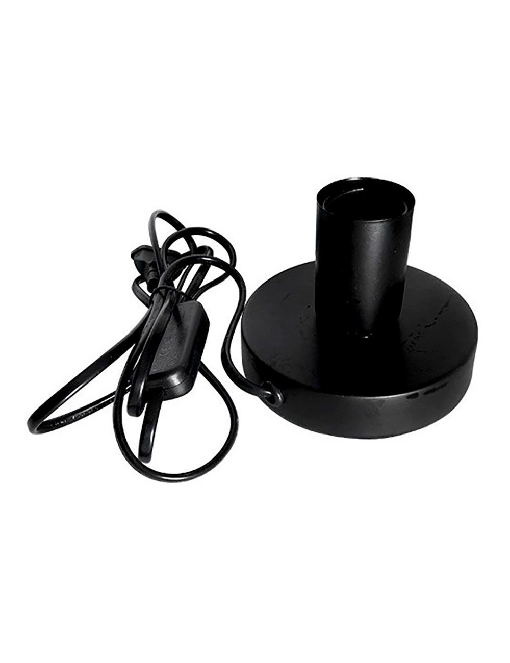Base de mesa e27, con cable e interruptor, negra, ø120 x 85mm