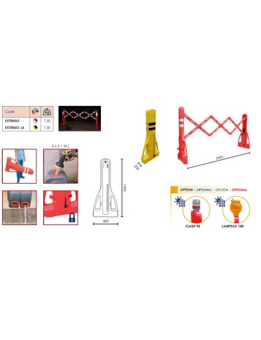 Barrera Extensible de Plástico Portátil  EXTENSO