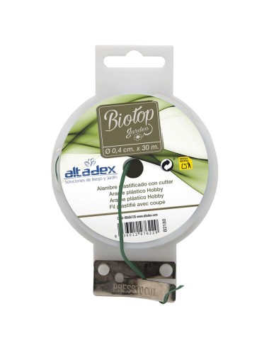 Alambre plastificado verde, ø2 mm x 30 m