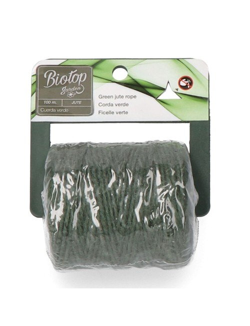 Cordel de yute, verde, 100 m
