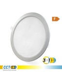 Downlight led empotrable, redondo, 18 w, 3cct, 1820 lm, marco aluminio, ø22,3 cm