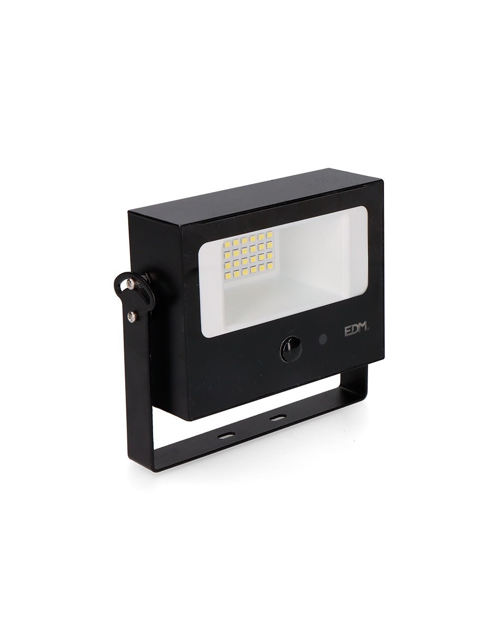 Foco proyector solar auto basculante, 10 w, 1800 lm, 6500 k, con sensor movimiento, negro