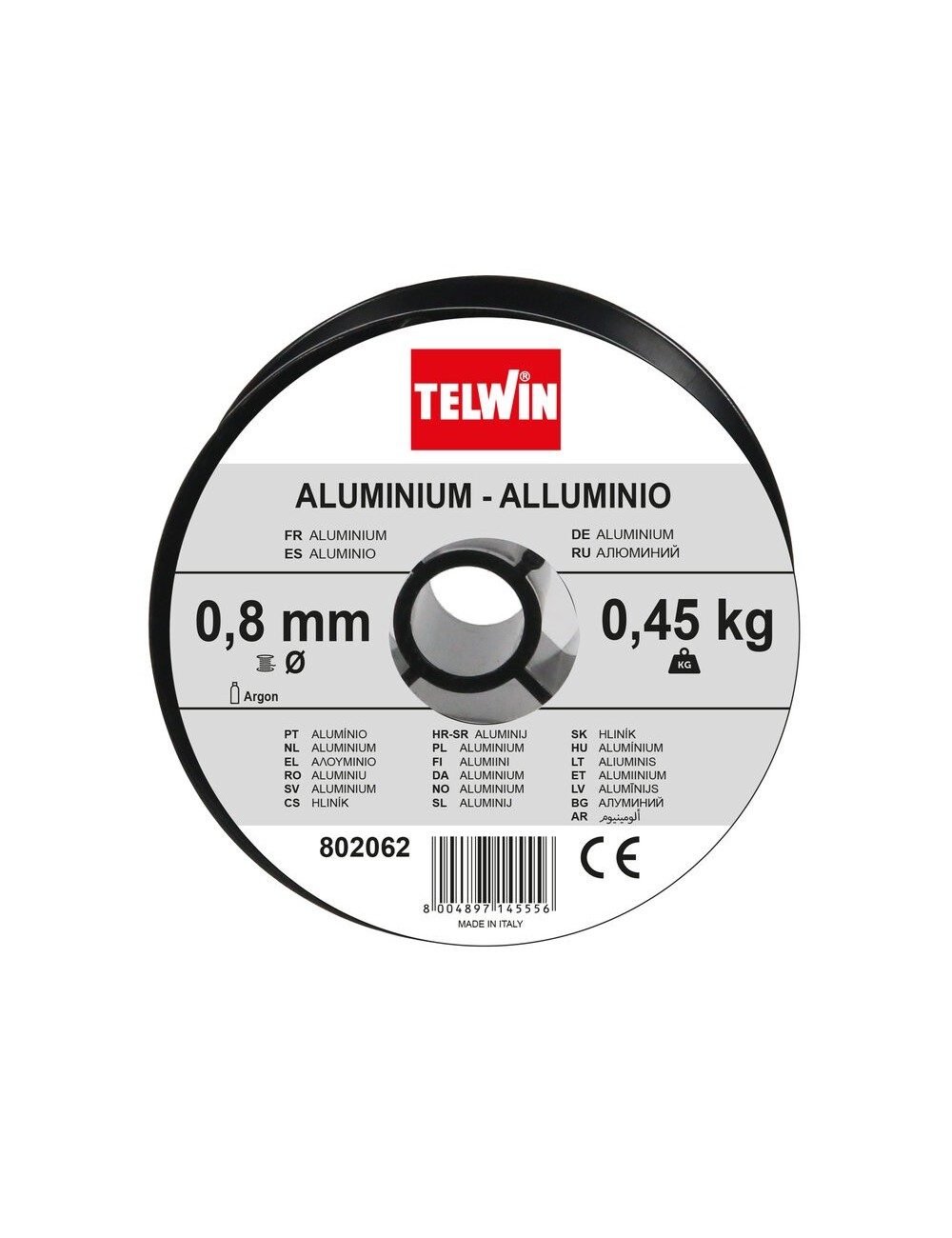 BOBINA HILO ALUMINIO Ø0,8 - 0,45kg Aluminio