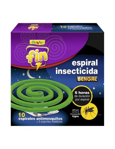Espiral insecticida, fin, 10 uds + 2 soportes