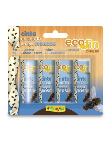 Cinta encolada atrapa moscas, fin, blíster 4 uds