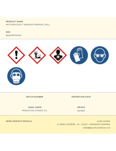 Anticaracoles y babosas, ferrimax, 350 g