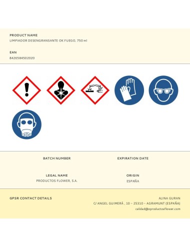 Pulverizador desengrasante para barbacoas, okfuego, 750 ml