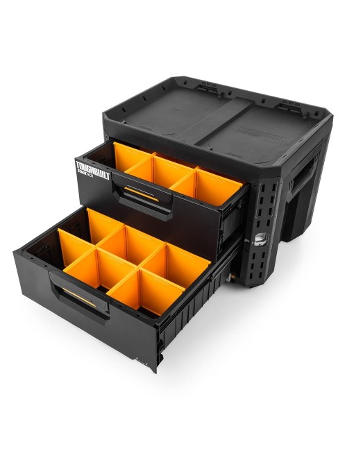 Maletín stacktech de 2 cajones con cierre, 53 x 40,5 x 39,5 cm