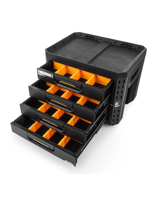 Maletín stacktech de 4 cajones con cierre, 53 x 40,5 x 39,5 cm