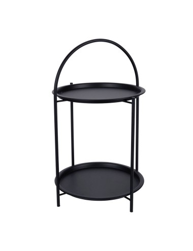 Mesa auxiliar de metal negro ø40 x 66 cm
