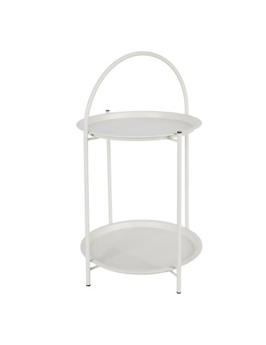 Mesa auxiliar de metal blanco ø40 x 66 cm