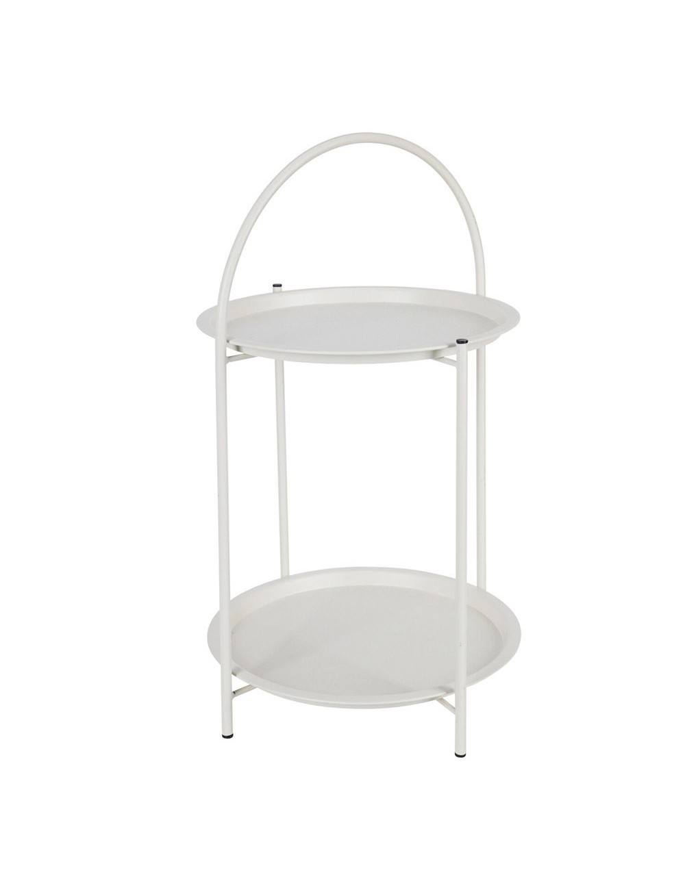 Mesa auxiliar de metal blanco ø40 x 66 cm
