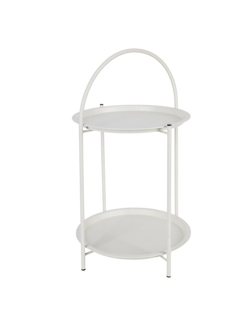 Mesa auxiliar de metal blanco ø40 x 66 cm