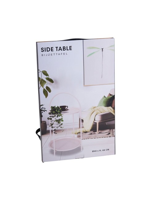 Mesa auxiliar de metal blanco ø40 x 66 cm