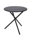 Mesa de acero plegable, negra, ø48 x 48 cm