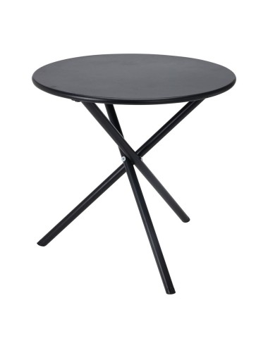 Mesa de acero plegable, negra, ø48 x 48 cm