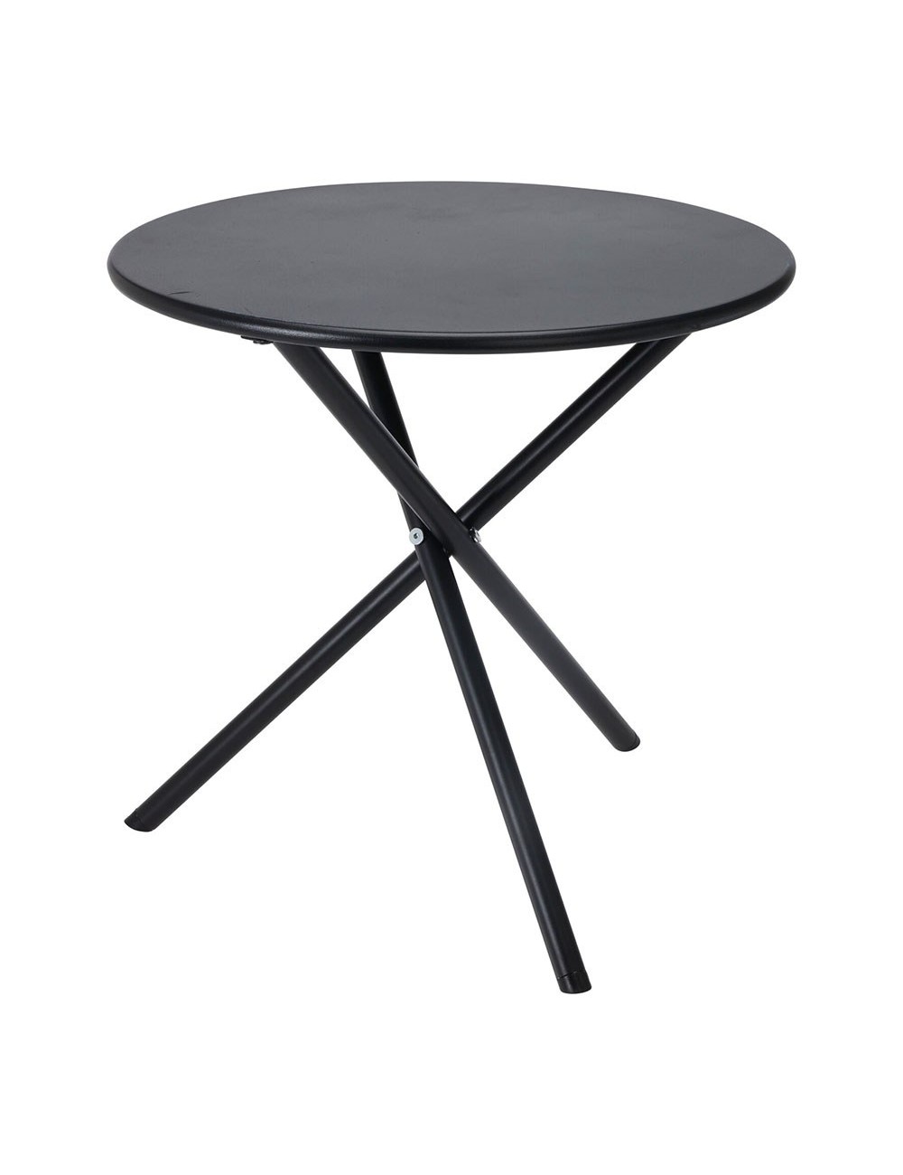 Mesa de acero plegable, negra, ø48 x 48 cm