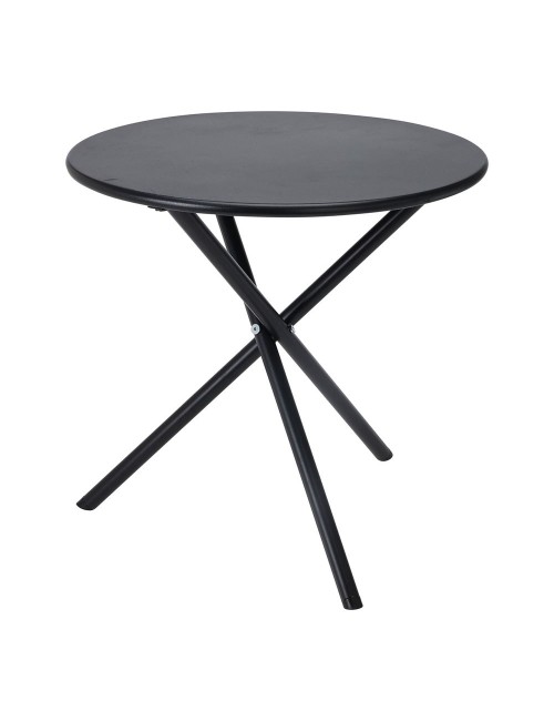 Mesa de acero plegable, negra, ø48 x 48 cm