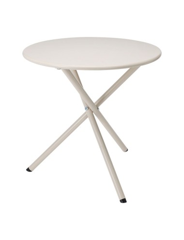 Mesa de acero plegable, beige, ø48 x 48 cm