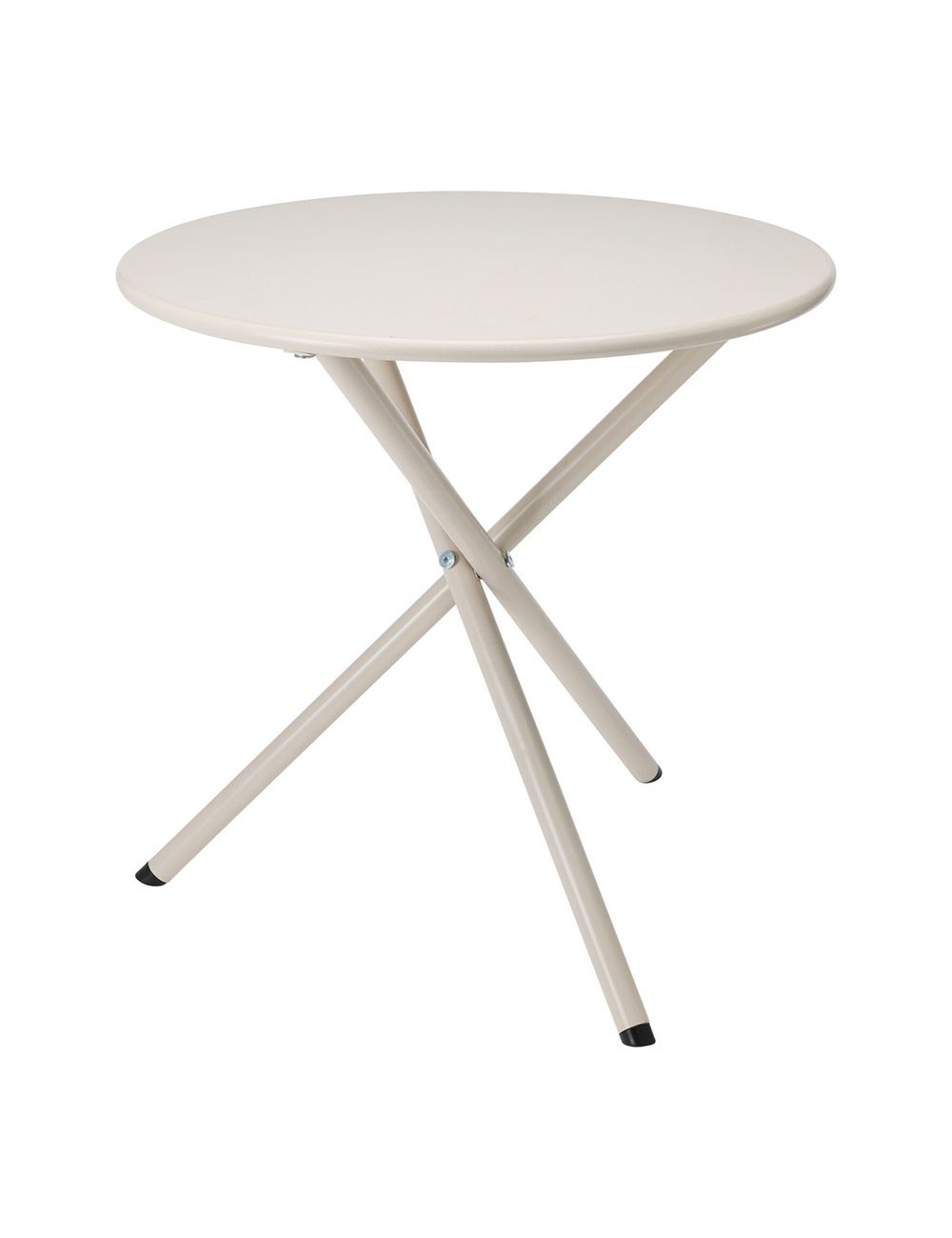Mesa de acero plegable, beige, ø48 x 48 cm